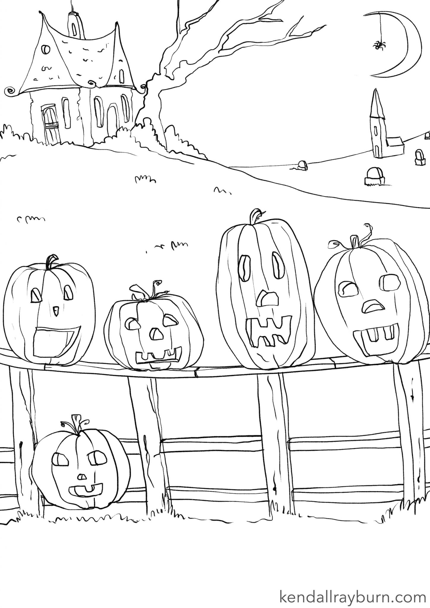 5-Little-Pumpkins-Coloring-Sheet---#ColoringwithKR